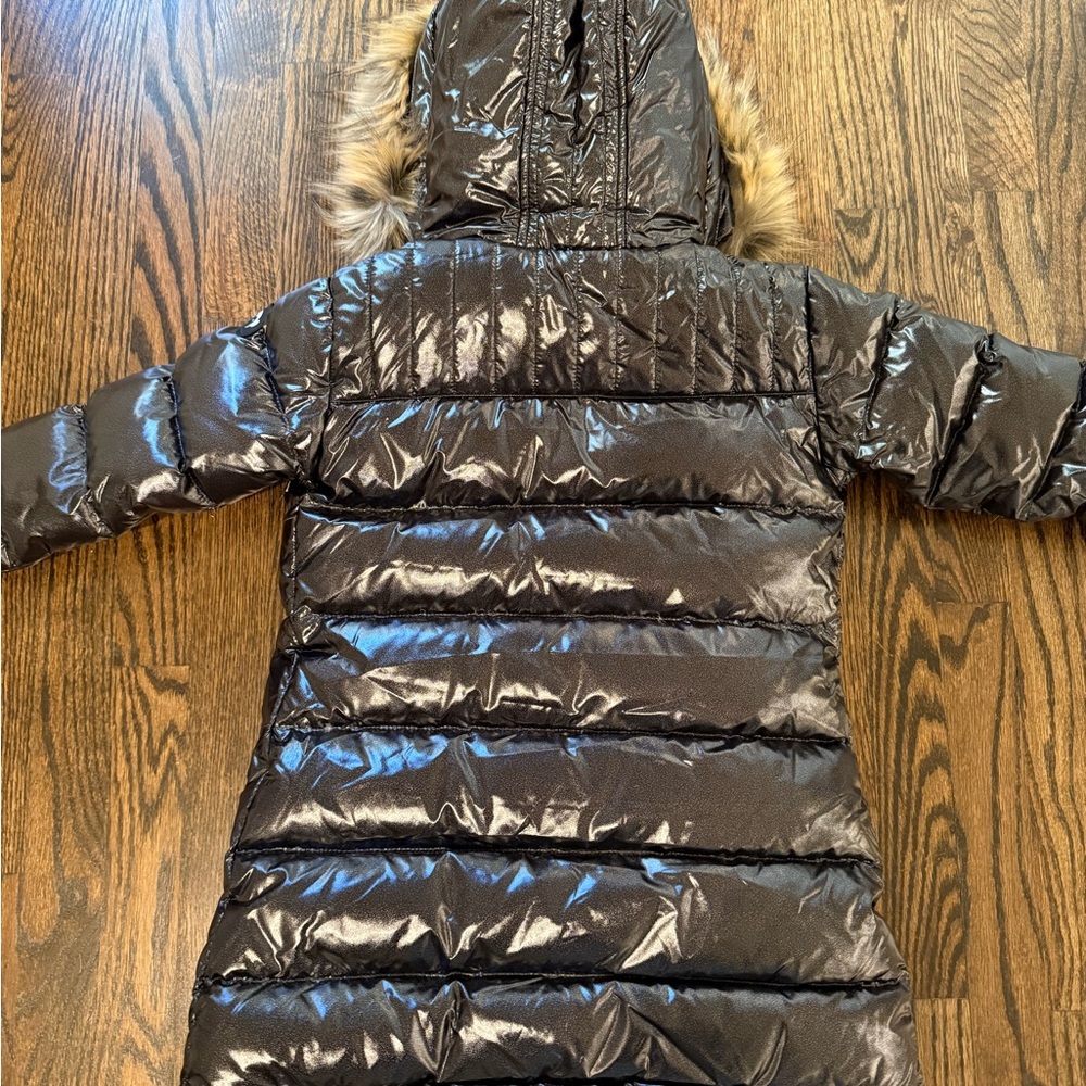 Girls Appaman black shiny puffer coat - Picture 2 of 4